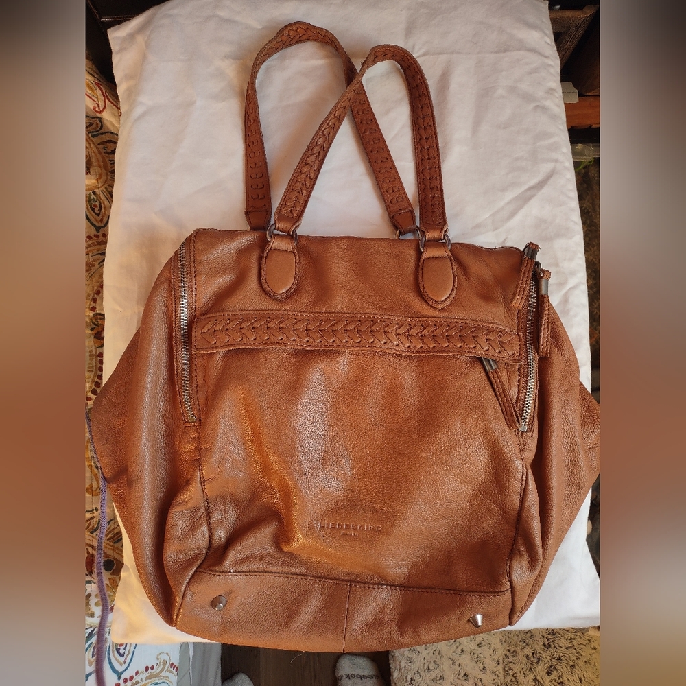 Liebeskind Kayla Soft Unstructured Brown Leather Pony Satchel